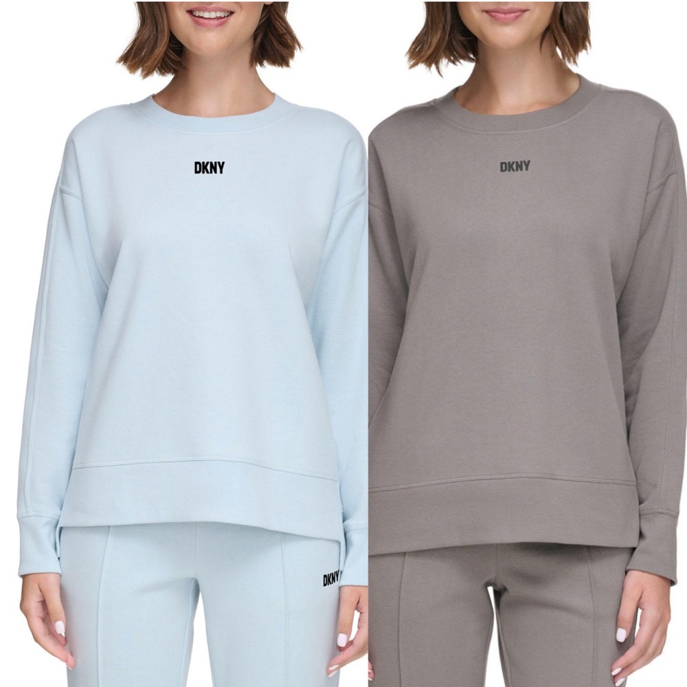 Lot of 2 DKNY Ladies Crewneck Fleece Sweatshirt
